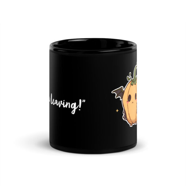 Black Glossy Mug "Unhappy halloween pumpkin" - Image 3