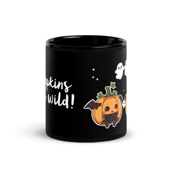 Black Glossy Mug #Pumpkins Goes Wild" - Image 3