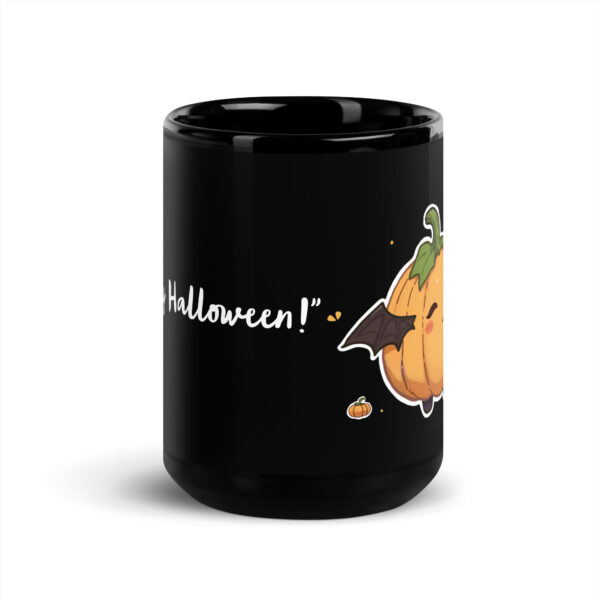 Black Glossy Mug "Happy Halloween Pumpkin #1" - Image 6