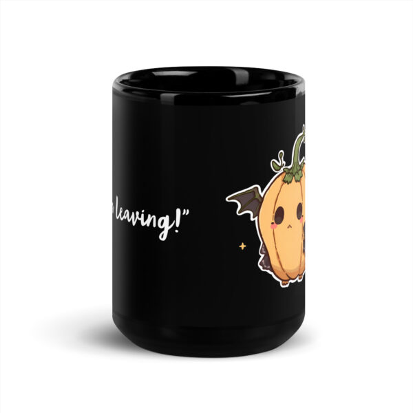 Black Glossy Mug "Unhappy halloween pumpkin" - Image 6