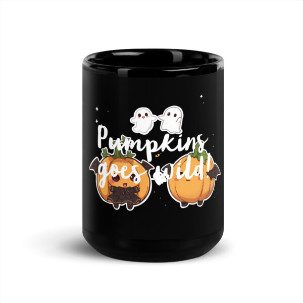 Black Glossy Mug #Pumpkins Goes Wild" - Image 6