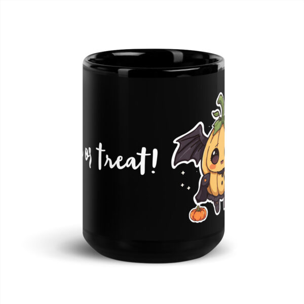 Black Glossy Mug "Trick or treat!" - Image 6