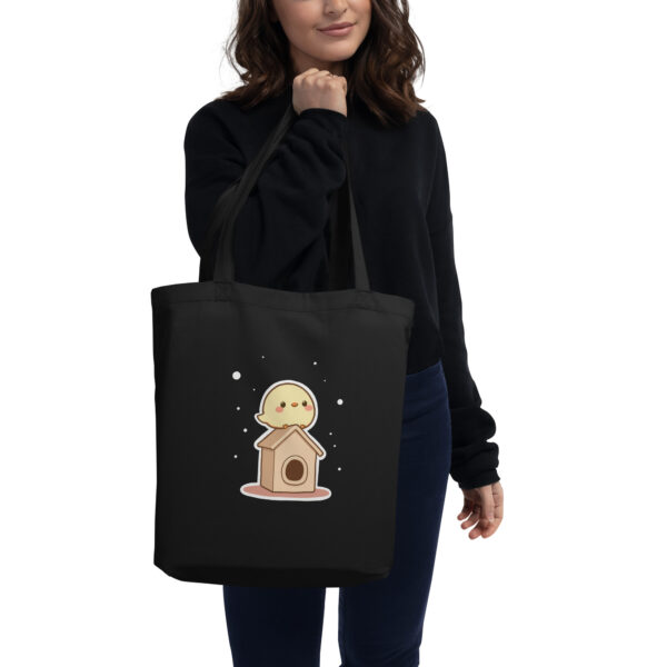 Eco Tote Bag "Chick with a Cute Birdhouse"