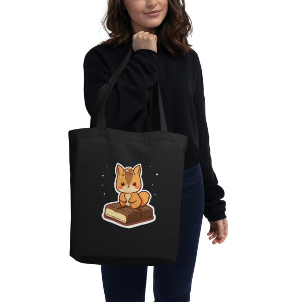 Eco Tote Bag " Adorable Squirrel with a Chocolate Treat"