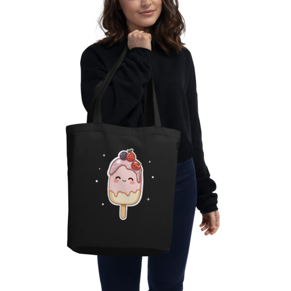 Eco Tote Bag "Smiling Chibi Popsicle Art"