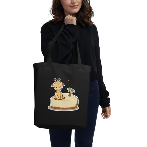 Eco Tote Bag "Cute Giraffe on Tropical Cheesecake Island"