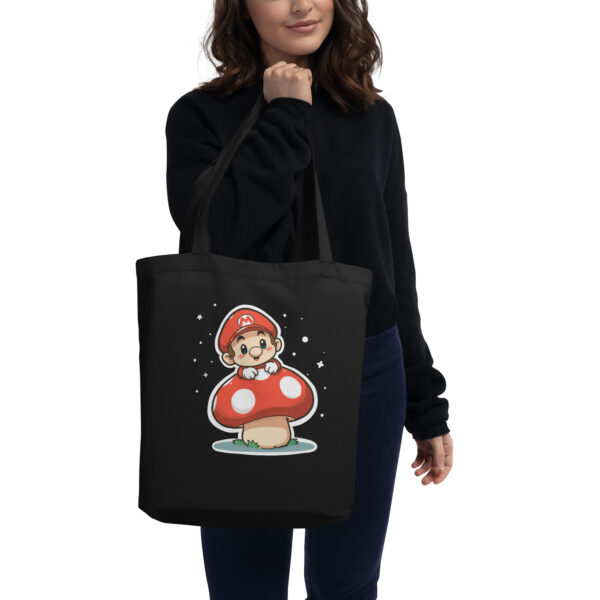 Eco Tote Bag "Mushroom and Super Mario Chibi Character"