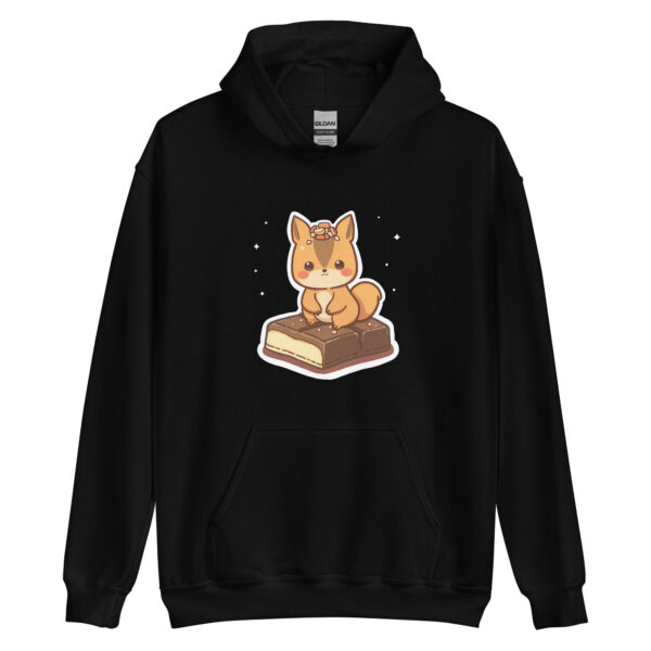 Unisex Hoodie "Adorable Squirrel with a Chocolate Treat" - Image 2