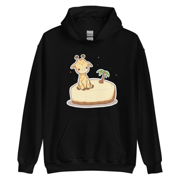 Unisex Hoodie "Cute Giraffe on Tropical Cheesecake Island" - Image 2