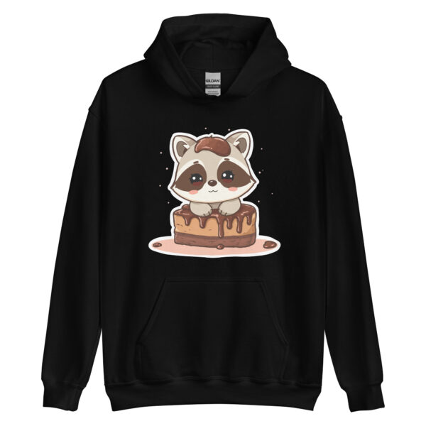 Unisex Hoodie "Sweet Raccoon with Chocolate Cake" - Image 2