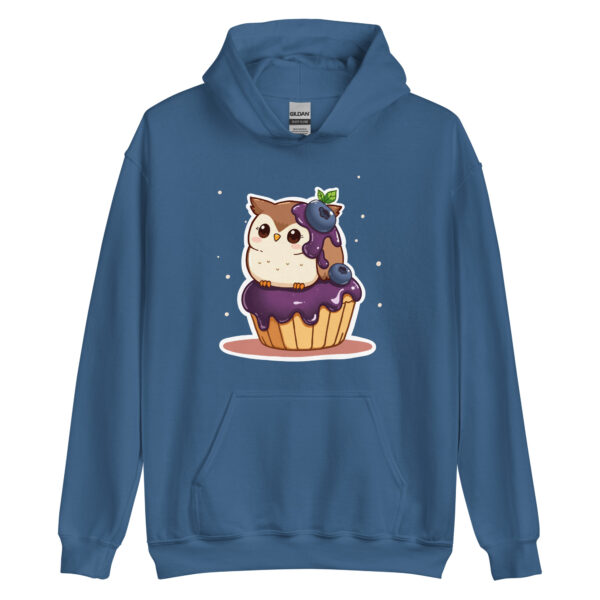 Unisex Hoodie "Chibi Owl and Blueberry Cupcake Duo" - Image 3