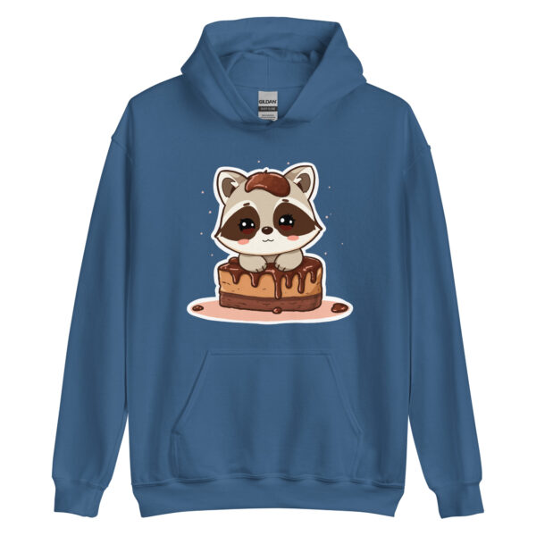 Unisex Hoodie "Sweet Raccoon with Chocolate Cake" - Image 3