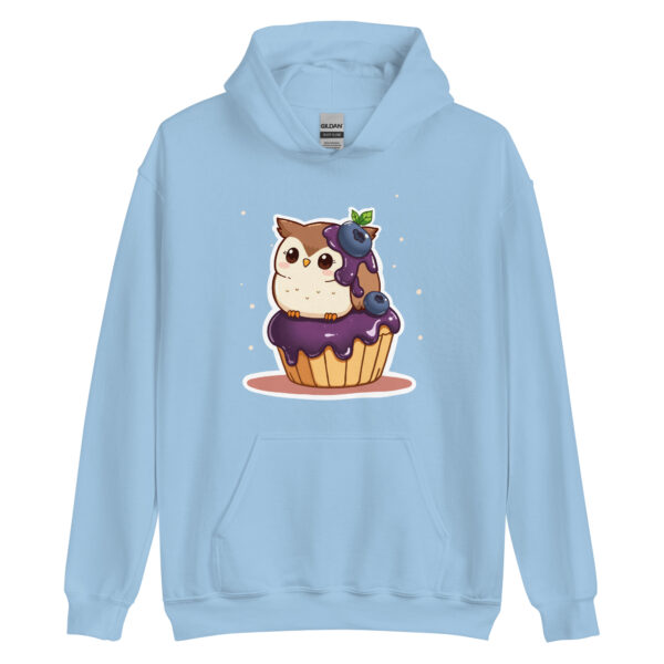 Unisex Hoodie "Chibi Owl and Blueberry Cupcake Duo" - Image 4