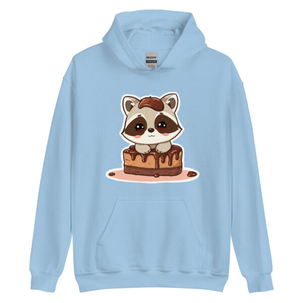 Unisex Hoodie "Sweet Raccoon with Chocolate Cake" - Image 4