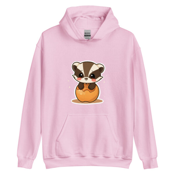 Unisex Hoodie "Adorable Badger Hugging a Caramelized Apple" - Image 5