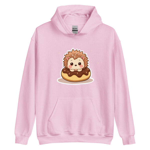 Unisex Hoodie "Adorable Hedgehog on a Chocolate Donut" - Image 6