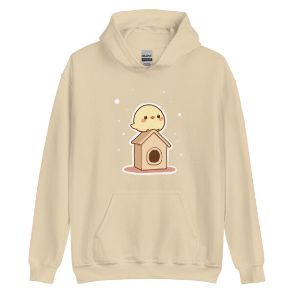 Unisex Hoodie "Chibi Chick with a Cute Birdhouse" - Image 5