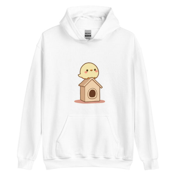 Unisex Hoodie "Chibi Chick with a Cute Birdhouse" - Image 6