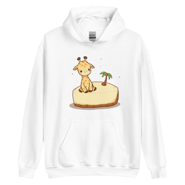 Unisex Hoodie "Cute Giraffe on Tropical Cheesecake Island"