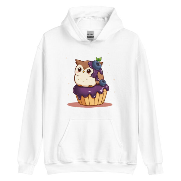 Unisex Hoodie "Chibi Owl and Blueberry Cupcake Duo" - Image 6