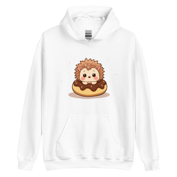 Unisex Hoodie "Adorable Hedgehog on a Chocolate Donut"