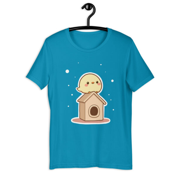 Unisex t-shirt "Chibi Chick with a Cute Birdhouse" - Image 3