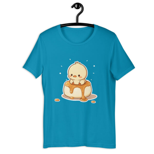 Unisex t-shirt "Adorable Chick on a Caramel Drizzle Dessert" - Image 2