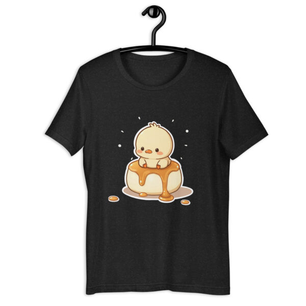 Unisex t-shirt "Adorable Chick on a Caramel Drizzle Dessert"