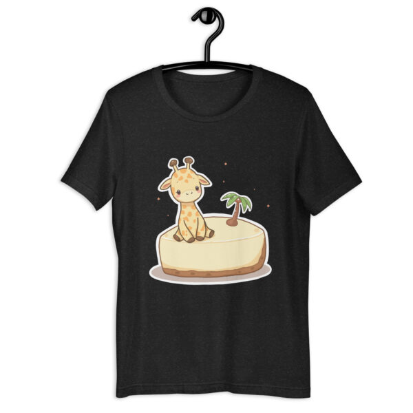 Unisex t-shirt "Cute Giraffe on Tropical Cheesecake Island" - Image 2