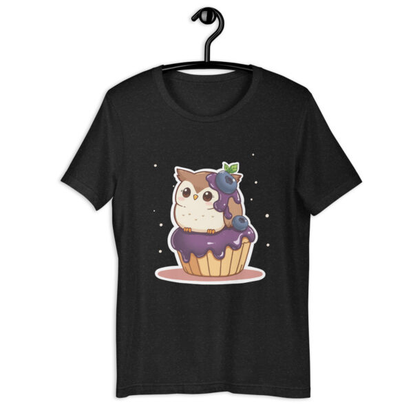 Unisex t-shirt "Chibi Owl and Blueberry Cupcake Duo" - Image 2