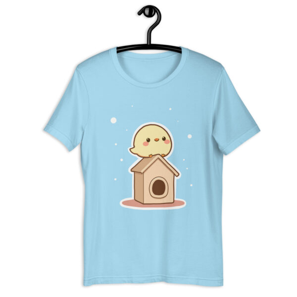 Unisex t-shirt "Chibi Chick with a Cute Birdhouse" - Image 4