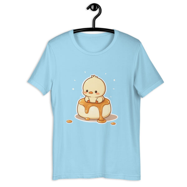 Unisex t-shirt "Adorable Chick on a Caramel Drizzle Dessert" - Image 3