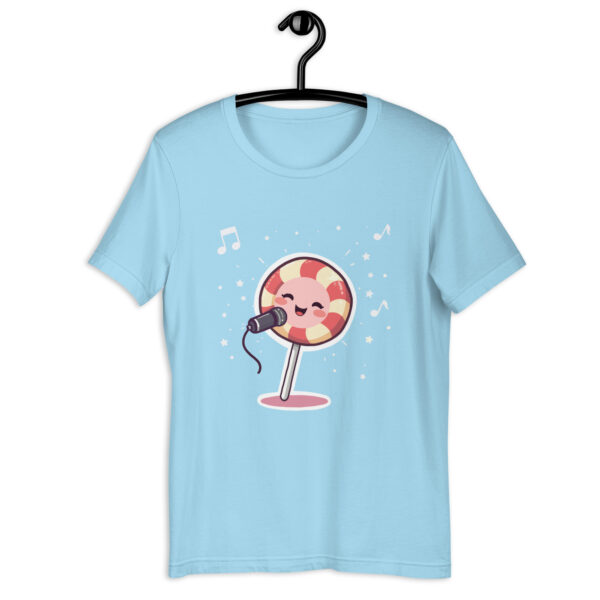 Unisex t-shirt "🎵 Sweet Tunes: The Singing Lollipop" - Image 3