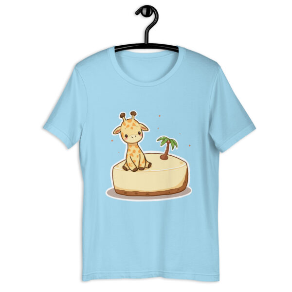 Unisex t-shirt "Cute Giraffe on Tropical Cheesecake Island"