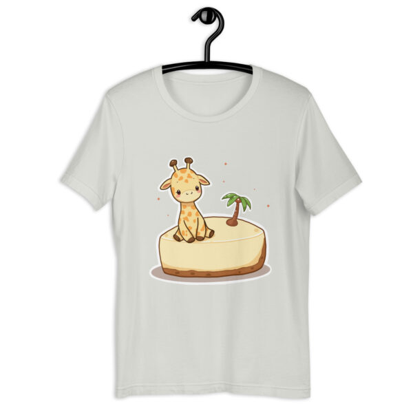 Unisex t-shirt "Cute Giraffe on Tropical Cheesecake Island" - Image 6