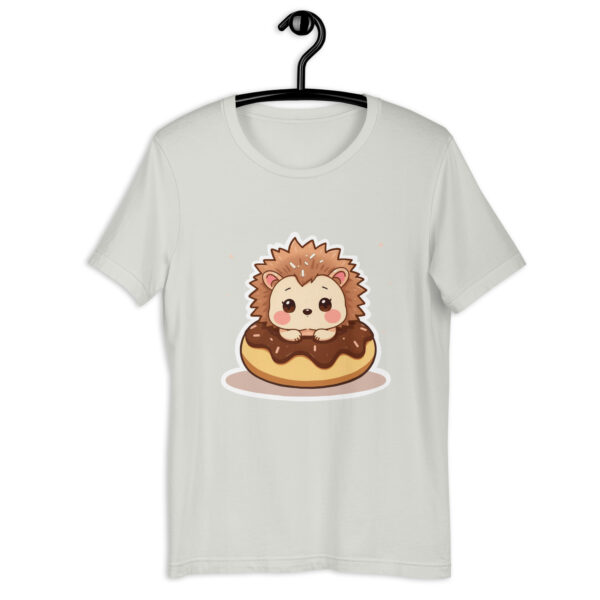 Unisex t-shirt "Adorable Hedgehog on a Chocolate Donut" - Image 6