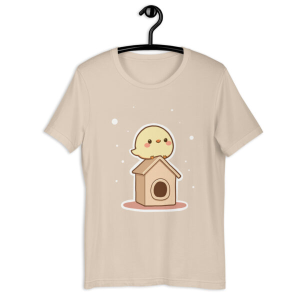 Unisex t-shirt "Chibi Chick with a Cute Birdhouse"