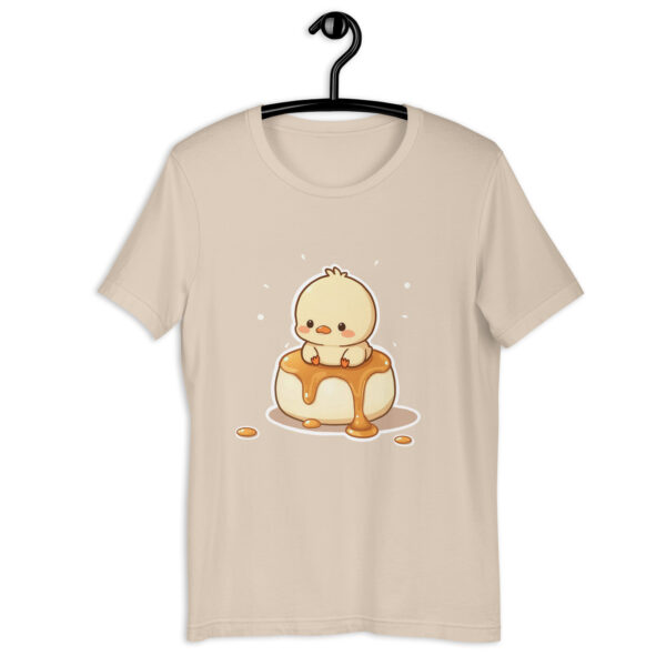 Unisex t-shirt "Adorable Chick on a Caramel Drizzle Dessert" - Image 4