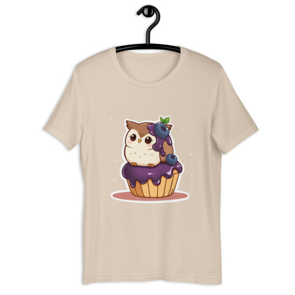 Unisex t-shirt "Chibi Owl and Blueberry Cupcake Duo" - Image 5