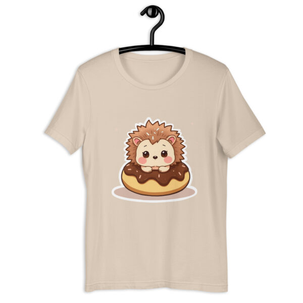 Unisex t-shirt "Adorable Hedgehog on a Chocolate Donut" - Image 5