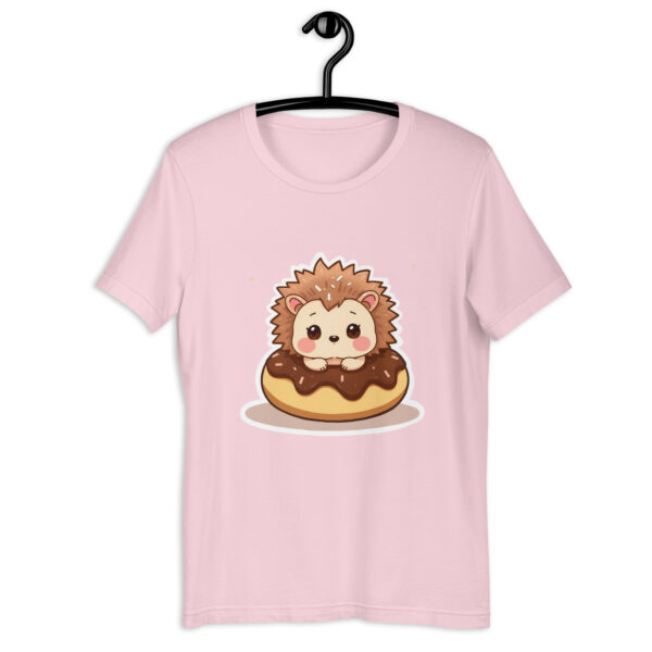 Unisex t-shirt "Adorable Hedgehog on a Chocolate Donut"