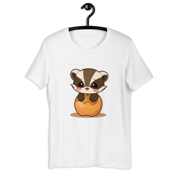 Unisex t-shirt "Adorable Badger Hugging a Caramelized Apple" - Image 7