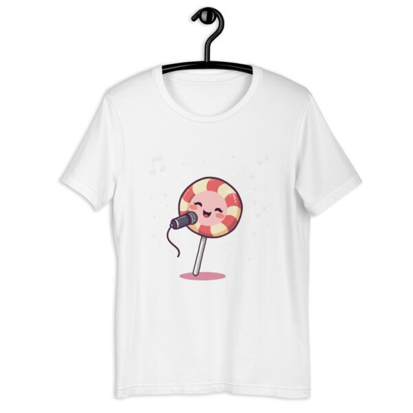 Unisex t-shirt "🎵 Sweet Tunes: The Singing Lollipop" - Image 7