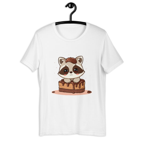 Unisex t-shirt "Sweet Raccoon with Chocolate Cake" - Image 7