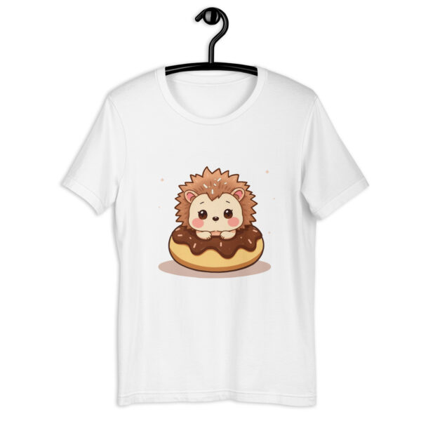 Unisex t-shirt "Adorable Hedgehog on a Chocolate Donut" - Image 7