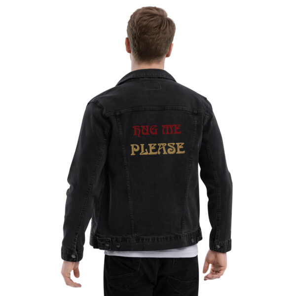 Unisex Black denim jacket "qink Bear" - Image 2