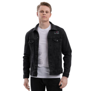 Unisex Black denim jacket "qink Bear"