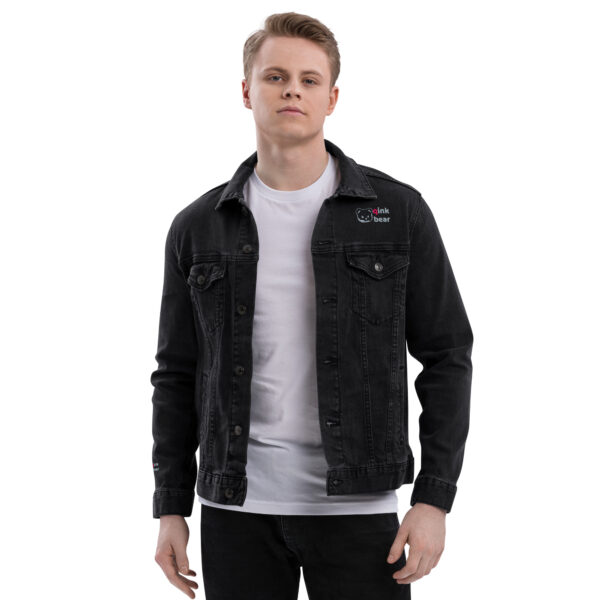 Unisex Black denim jacket "qink Bear"