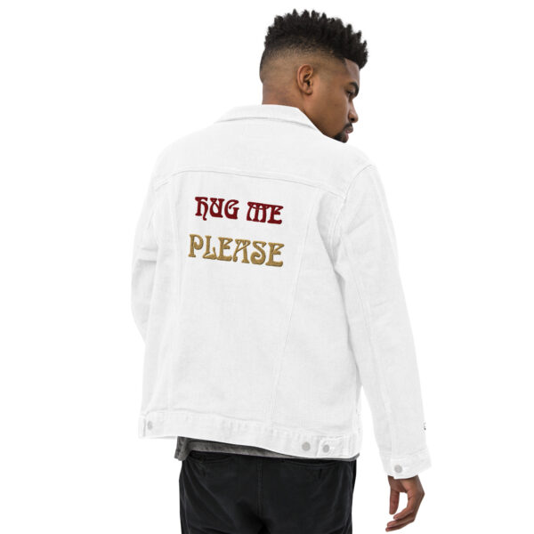 Unisex White denim jacket "qink Bear" - Image 2